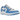 Air Jordan 1 Retro Low Golf UNC baskets en vue latérale avec une construction en cuir bleu clair et blanc, une pointe perforée et une semelle classique.