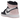 Air Jordan 1 Retro High OG Atmosphere baskets vue latérale avec empiècements en cuir rose et blanc, swoosh noir et semelle blanche