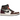 Air Jordan 1 Retro High OG Hand Crafted baskets en vue angulaire avec empiècements en cuir multicolores, détails réfléchissants et lacets marron.