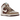 Nike Dunk High Light Chocolate baskets vue latérale en cuir dans des tons marron et blanc cassé avec laçage classique et semelle blanche