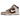 Nike Dunk High Light Chocolate baskets vue latérale avec détails en cuir marron, tige crème et semelle en caoutchouc classique
