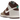 Nike Dunk High Light Chocolate baskets vue latérale avec empeigne en cuir marron, détails en cuir clair et semelle blanche avec coutures.