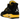 Air Jordan 4 Thunder baskets en vue latérale avec empeigne en nubuck noir, détails jaunes au niveau des œillets et semelle intermédiaire blanche