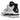 Air Jordan 4 Retro Military Black baskets vue latérale avec empeigne en cuir blanc, détails noirs, bout en daim gris et unité Air visible au talon