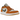 Air Jordan 1 Low Light Curry baskets vue latérale avec base en cuir blanc, empiècements en daim orange, semelle intermédiaire blanche