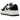 Air Jordan 1 Elevate Low Panda baskets en vue latérale. Le modèle présente une tige en cuir noir et blanc, une semelle plateforme et un laçage.