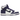 Nike Dunk High Electro Purple Midnight Navy baskets profil latéral en cuir avec base blanche, détails bleu nuit et swoosh violet et semelle