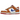 Nike Dunk Low Hot Curry Game Royal baskets vue latérale présentant une tige en cuir orange et blanc avec un swoosh bleu et une semelle blanche.