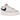 Nike Blazer Low Platform White Black baskets vue de côté avec une empeigne en cuir blanc, un logo Swoosh noir et une semelle intermédiaire compensée