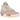 Air Jordan 4 Retro Shimmer baskets en vue latérale avec cuir nubuck beige, détails translucides et unité Air visible au niveau de la semelle