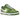 Nike Dunk Low Chlorophyll baskets en vue angulaire classique avec empiècements en cuir vert, panneaux blancs, swoosh vert et semelle en gomme