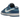 Nike Dunk Low Dark Marina Blue baskets en vue latérale classique avec des empiècements en cuir bleu foncé, swoosh noir et semelle assortie