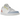 Air Jordan 1 Low To My First Coach baskets vue latérale avec des empiècements en cuir pastel, des lacets blancs et un logo Wings sur le talon.