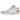 Air Jordan 1 Low To My First Coach baskets vue en angle avec panneaux en cuir pastel multicolores, lacets blancs et logo Wings classique sur le talon.