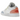 Air Jordan 1 Low To My First Coach baskets vue latérale avec empeigne en cuir multicolore, semelle intermédiaire blanche et lacets assortis.