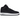 Nike Air Force 1 Mid Stussy Black White baskets de profil avec empeigne en tissu noir, logo swoosh blanc et la bride de cheville emblématique à velcro.
