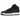 Nike Air Force 1 Mid Stussy Black White baskets vue latérale avec empeigne en cuir noir, détails blancs, bride de cheville et logo Stussy