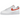 Nike Air Force 1 Low Orange Paisley baskets en vue latérale avec tige en cuir blanc, Swoosh à motif paisley orange et talon assorti.