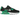 Nike Air Max 90 Black Stadium Green baskets vue sous un angle montrant l'empeigne en mesh noir, les détails verts et la semelle Air Max classique
