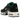 Nike Air Max Plus Black Malachite baskets vue latérale avec empeigne noire striée, détails verts et semelle en caoutchouc avec unités Air visibles.