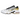 Nike Air Max Plus White Varsity Maize Black baskets vue latérale avec dégradé jaune et orange sur la cage, tige blanche et détails noirs