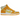 Nike SB Dunk High Pineapple baskets en vue latérale, dans des tons jaunes avec des empiècements en daim et textile, semelle blanche et gomme.