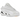 Nike NOCTA Glide Drake White Chrome baskets en vue latérale avec mesh blanc, détails argentés, système de laçage et semelle épaisse robuste.