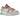 Nike Dunk Low Off-White Lot 23 baskets vue latérale avec une empeigne blanche et grise, les lacets superposés signature et des détails verts.