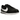 Nike Cortez Basic Black White baskets vue latérale avec empeigne en cuir noir, swoosh blanc classique et semelle intermédiaire blanche rayée