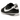 Nike Cortez Basic Black White baskets vue latérale classique avec tige en cuir noir, virgule blanche et semelle intermédiaire rayée
