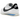 Nike Cortez 23 White Black Light Photo Blue baskets vue de profil avec empeigne blanche, virgule noire et détails bleus sur la semelle.