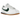 Nike Cortez Leather Summit White Fir Midnight Navy baskets en vue latérale avec empeigne en cuir blanc, swoosh vert et talon bleu.