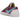 Nike Blazer Low sacai KAWS Purple Dusk baskets vue latérale avec double swoosh, double languette et construction en daim multicolore.