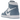 Air Jordan 1 Retro High OG Denim W baskets vue sous un angle montrant le cuir blanc, les superpositions en jean bleu et la semelle blanche