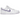 Nike Dunk Low Purple Pulse baskets vue latérale avec une empeigne en cuir blanc, des empiècements en daim violet et un swoosh assorti
