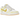 Nike Dunk Low Yellow Strike baskets vue latérale classique avec des renforts en daim jaune, une base blanche et un swoosh latéral net.