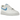 Nike Air Force 1 Low Next Nature University Blue baskets vue latérale avec base en cuir blanc, détails bleu ciel et semelle classique