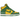 Nike SB Dunk High Supreme By Any Means Brazil baskets vue latérale en cuir jaune et vert avec détails brodés 'By Any Means' sur le talon