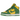 Nike SB Dunk High Supreme By Any Means Brazil baskets vue latérale avec empeigne en cuir jaune et vert, semelle blanche et détails brodés.