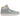 Baskets Air Jordan 2 Retro SP Union Grey Fog en vue latérale avec empeigne en daim gris, cuir perforé et semelle translucide à détails jaunes