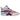 Air Jordan 36 Paris baskets en vue latérale avec des détails blancs, des accents bleus et rouges, une semelle visible et une tige texturée.