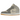 Air Jordan 1 Mid SE Coconut Milk Particle Grey baskets vue latérale avec empeigne en cuir beige, détails gris et semelle intermédiaire blanche.