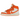 Air Jordan 1 Retro AJKO Rush Orange baskets en vue latérale, mettant en valeur l'empeigne en toile orange, les détails blancs et le logo AJKO.