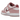 Nike Dunk Low Pink Velvet baskets en vue latérale avec empeigne en cuir rose, détails effet velours sur le talon et semelle blanche