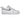 Nike Air Force 1 Low Reflective Swoosh White University Red baskets vue sous angle avec empeigne en cuir blanc et détail swoosh réfléchissant rouge