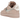 Nike Air Force 1 Low Faux Sherpa Fur baskets vue latérale en fausse fourrure beige duveteuse avec semelle intermédiaire blanche et logo swoosh rose