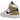 Air Jordan 1 Mid Tan Suede baskets vue latérale, en daim beige avec une semelle intermédiaire blanche et le logo Nike Swoosh noir emblématique.