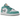 Baskets Air Jordan 1 Low New Emerald vue latérale avec empeigne en cuir gris et vert, semelle intermédiaire blanche et logo Swoosh