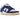 Nike SB Dunk Low Los Angeles Dodgers baskets vue latérale avec superpositions en daim bleu, base blanche et détail rose au talon.