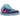 Nike SB Dunk Low Run The Jewels baskets vue latérale avec des détails en daim bleu profond, un Swoosh rose et une semelle semi-transparente.